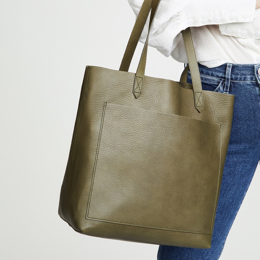 Madewell leather Medium Transport Tote in Deep Woodland